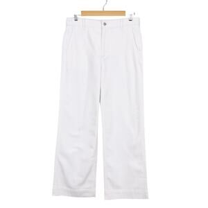 J.Crew Factory White Drapey Denim Trouser Pant Size 28 NWT